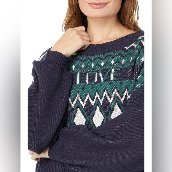Chaser Love Sweater in Navy Peony Apres Ski Sz M - Picture 8 of 8